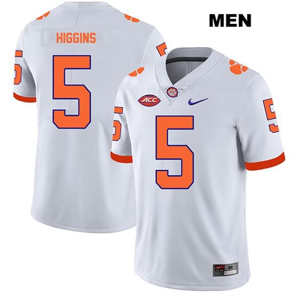 Men's Clemson Tigers #5 Tee Higgins Stitched White Legend Authentic Nike NCAA College Football Jersey KYY7746WI
